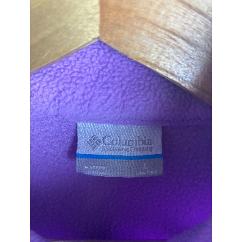 Columbia Girls Large 14–16 Purple Two Tone Full Zip Fleece Jacket - Picture 3 of 3